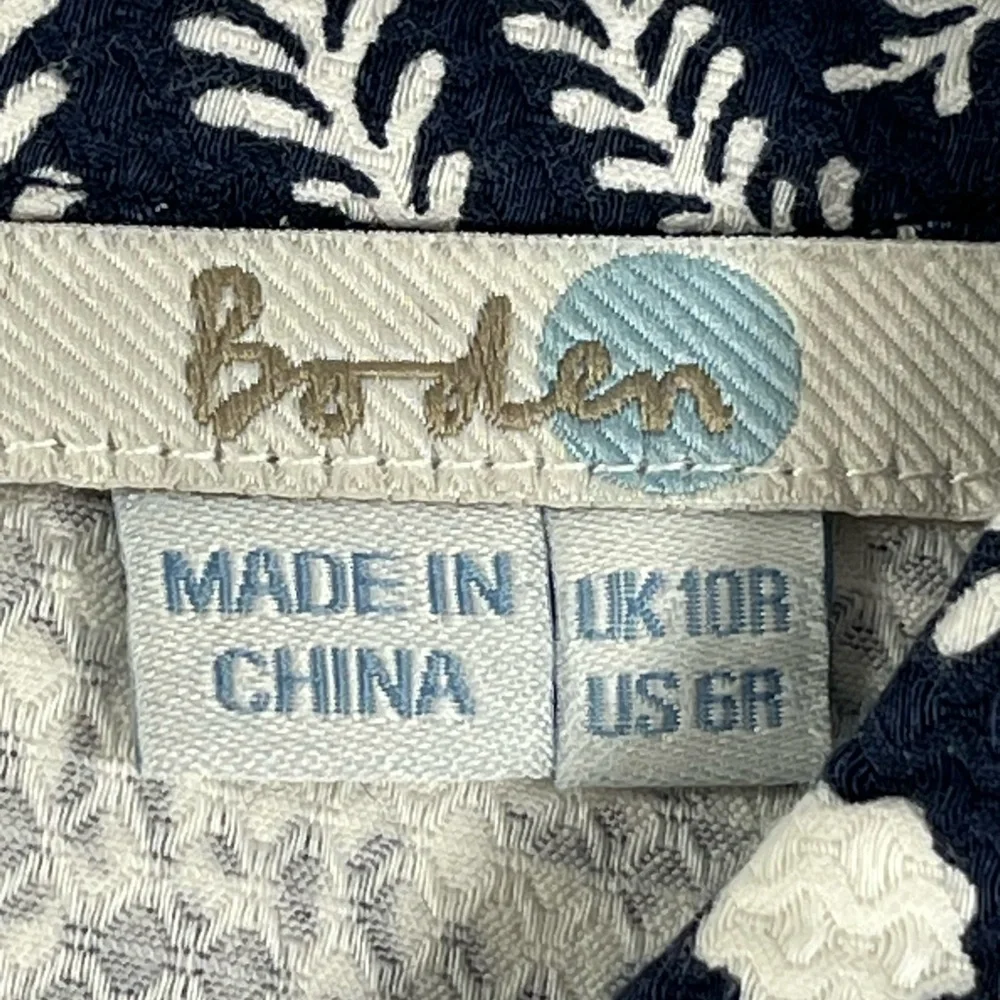 Boden Leaf Print Cap Sleeve Full Zip Fitted Bodice  Mini Dress - Picture 8 of 10